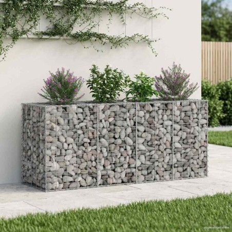 Lit surélevé gabion Argenté 170 x 50 x 80 cm Acier galvanisé 543072543072