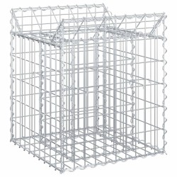 Lit surélevé gabion Argenté 50 x 50 x 60 cm Acier galvanisé 543073543073