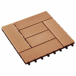 Carreau de terrasse 11 pcs Teck 30 x 30 cm WPC 543139543139