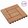 Carreau de terrasse 11 pcs Teck 30 x 30 cm WPC 543139543139