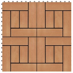 Carreau de terrasse 11 pcs Teck 30 x 30 cm WPC 543139543139