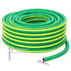 Tuyau de jardin 5 couches Vert et jaune 1" 50 m PVC 543144543144