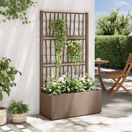 Bac à fleurs avec Treillis Marron 80 x 36 x 140 cm PP 543149543149