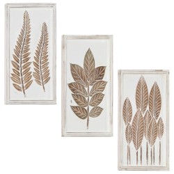 Décor artistique 3 pcs Marron et blanc 40 x 40 x 1,5 cm 543153543153
