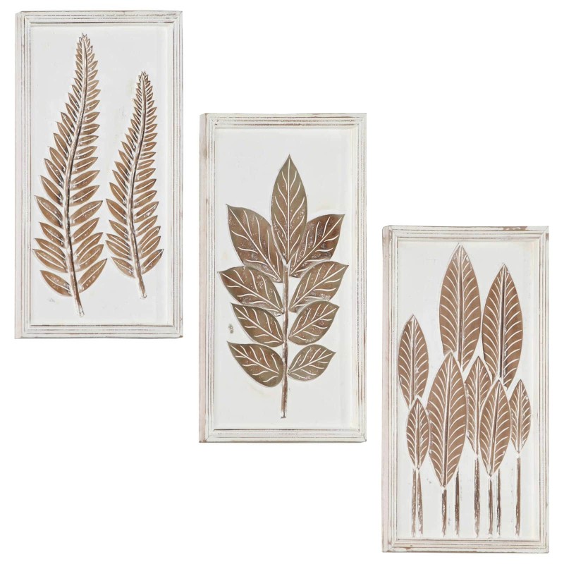 Décor artistique 3 pcs Marron et blanc 40 x 40 x 1,5 cm 543153543153