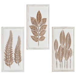 Décor artistique 3 pcs Marron et blanc 40 x 40 x 1,5 cm 543153543153
