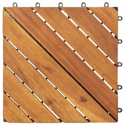 Carreau de terrasse 10 pcs Marron 30 x 30 cm Bois d'acacia 543155543155