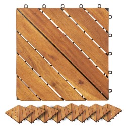 Carreau de terrasse 10 pcs Marron 30 x 30 cm Bois d'acacia 543155543155