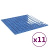 Carrelage en mosaïque 11 pcs Bleu 50 x 50 cm Verre 543158543158