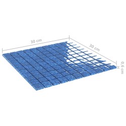 Carrelage en mosaïque 11 pcs Bleu 50 x 50 cm Verre 543158543158