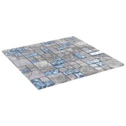 Carrelage en mosaïque 11 pcs Gris et bleu 50 x 50 cm Verre 543160543160