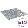 Carrelage en mosaïque 11 pcs Gris et bleu 50 x 50 cm Verre 543160543160