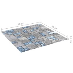 Carrelage en mosaïque 11 pcs Gris et bleu 50 x 50 cm Verre 543160543160