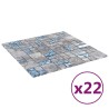 Carrelage en mosaïque 22 pcs Gris et bleu 50 x 50 cm Verre 543162543162