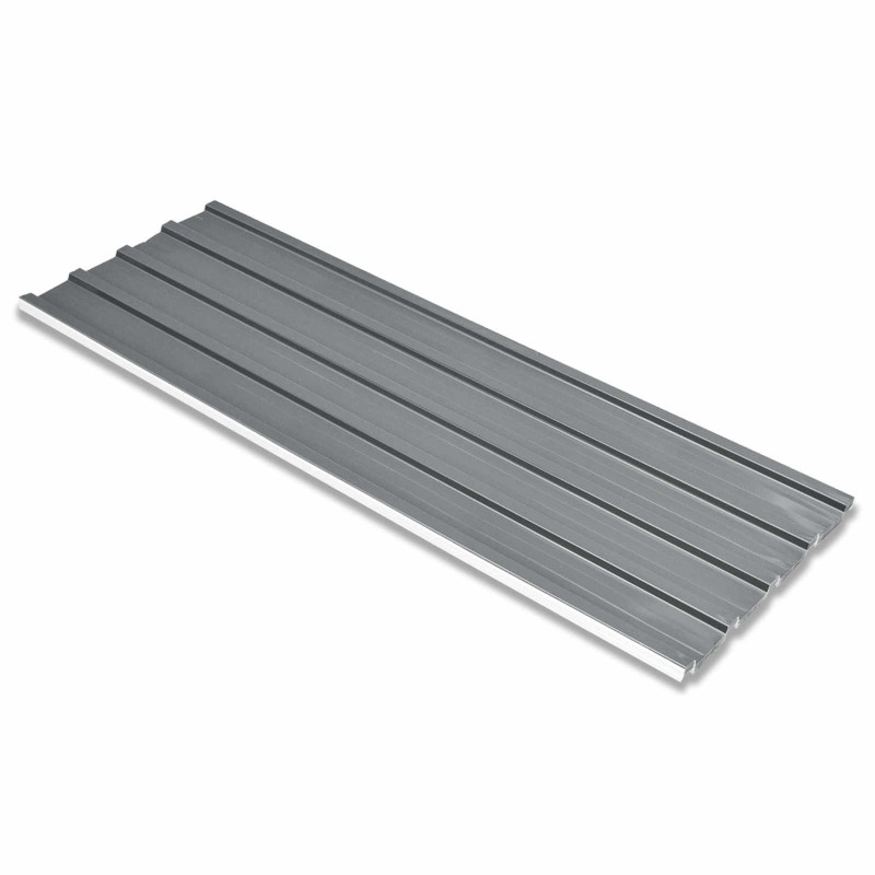 Panneau de toiture 12 pcs Gris 129 x 45 cm Acier galvanisé 543163543163