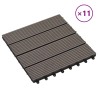 Carreau de terrasse 11 pcs Marron foncé 30 x 30 cm WPC 543169543169