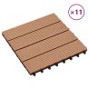Carreau de terrasse 11 pcs Teck 30 x 30 cm WPC 543180543180