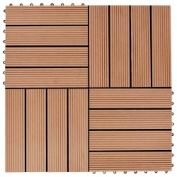 Carreau de terrasse 11 pcs Teck 30 x 30 cm WPC 543180543180