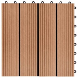 Carreau de terrasse 11 pcs Teck 30 x 30 cm WPC 543180543180