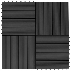 Carreau de terrasse 11 pcs Noir 30 x 30 cm WPC 543181543181