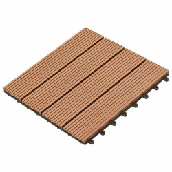Carreau de terrasse 11 pcs Marron 30 x 30 cm WPC 543192543192