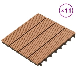 Carreau de terrasse 11 pcs Marron 30 x 30 cm WPC 543192543192