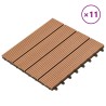 Carreau de terrasse 11 pcs Marron 30 x 30 cm WPC 543192543192