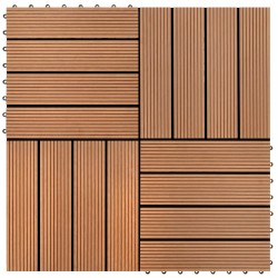 Carreau de terrasse 11 pcs Marron 30 x 30 cm WPC 543192543192
