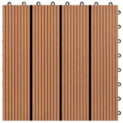 Carreau de terrasse 11 pcs Marron 30 x 30 cm WPC 543192543192