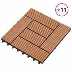 Carreau de terrasse 11 pcs Marron 30 x 30 cm WPC 543194543194