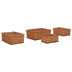 Ensemble de paniers gigognes 4 pcs Marron Saule 543230543230