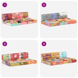 Coussin de canapé palette Multicolore Tissu Patchwork  543233543233