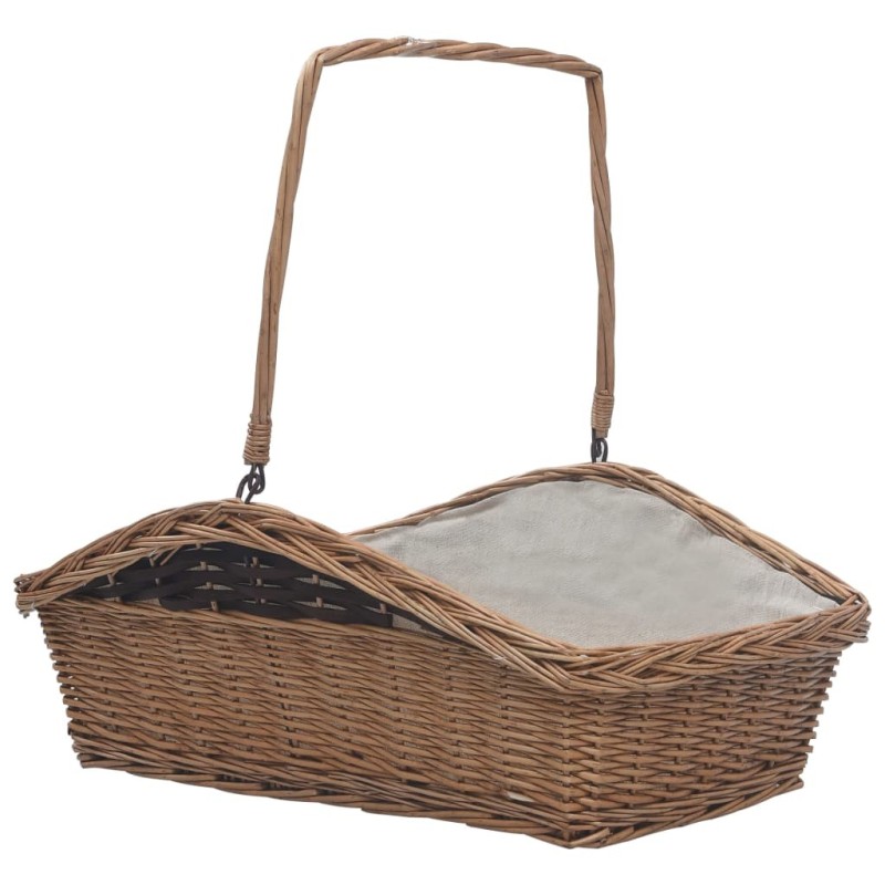Panier à bois de chauffage avec poignée 61,5x46,5x58 cm Marron 543240543240