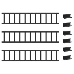 Protection de neige pour toit Noir 300 x 2,5 x 20 cm Acier 543274543274