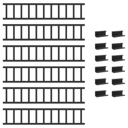 Protection de neige pour toit Noir 600 x 2,5 x 20 cm Acier 543276543276