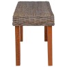 Banc 110 cm Rotin naturel kubu et bois d'acajou massif 543312543312