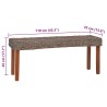 Banc 110 cm Rotin naturel kubu et bois d'acajou massif 543312543312