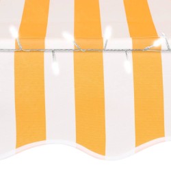 Auvent manuel rétractable avec LED 250 cm Blanc et orange 543328543328