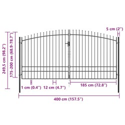 Portail double Woerden avec tête en pointe 400x249,5 cm 543339543339