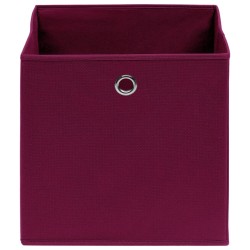 Boîtes de rangement 10 pcs Rouge foncé 32x32x32 cm Tissu 543343543343