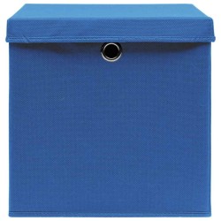  Boîtes de rangement avec couvercle 4 pcs Bleu 32x32x32 cm Tissu 543345543345