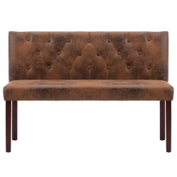 Banc 120 cm Marron Similicuir daim 543379543379