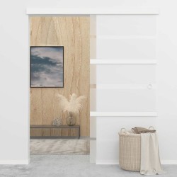 Porte coulissante Verre ESG et aluminium 90x205 cm Argenté 543395543395