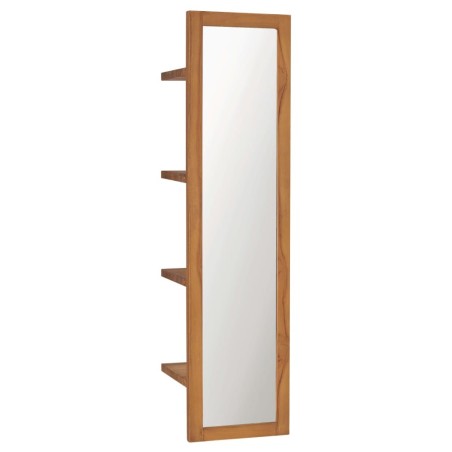 Miroir mural avec étagères 30x30x120 cm Bois de teck massif 543402543402