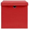 Boîtes de rangement et couvercles 10 pcs Rouge 32x32x32cm Tissu 543405543405