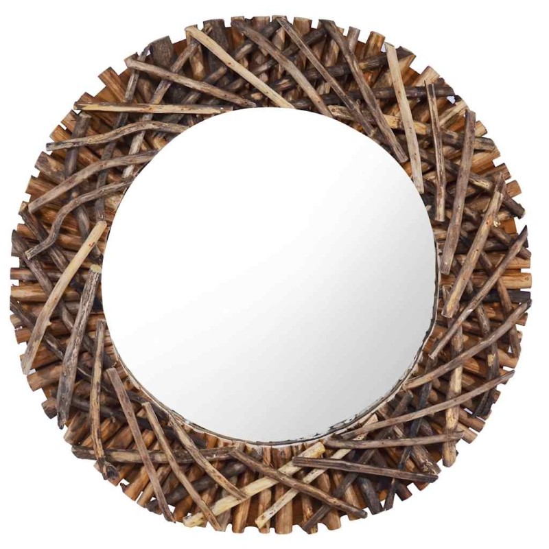 Miroir mural 60 cm Teck Rond 543425543425