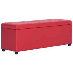 Banc avec compartiment de rangement 116 cm Rouge Similicuir 543459543459