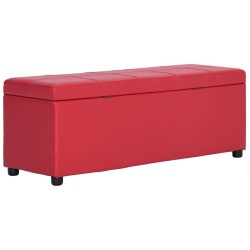 Banc avec compartiment de rangement 116 cm Rouge Similicuir 543459543459