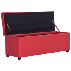 Banc avec compartiment de rangement 116 cm Rouge Similicuir 543459543459