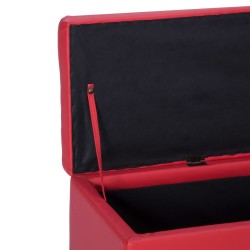 Banc avec compartiment de rangement 116 cm Rouge Similicuir 543459543459